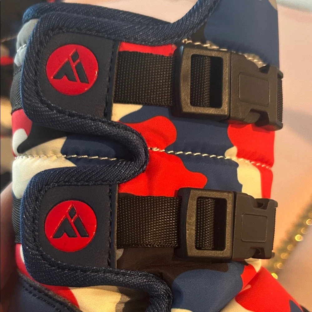 Mishansha Kids Camouflage Snow Boots Size 8 Toddler (EU 24) - Red, Blue, White